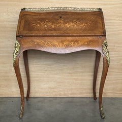 French Secretary Desk with Drop-Front Writing Surface and Interior Drawers