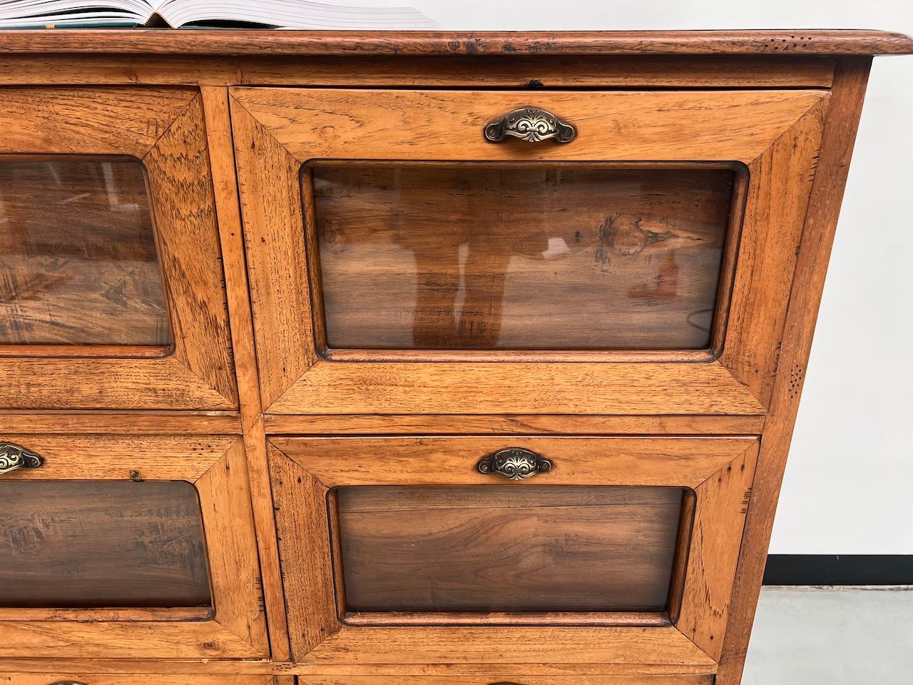 French seed cabinet in OAK with drawers from the 1950s 4