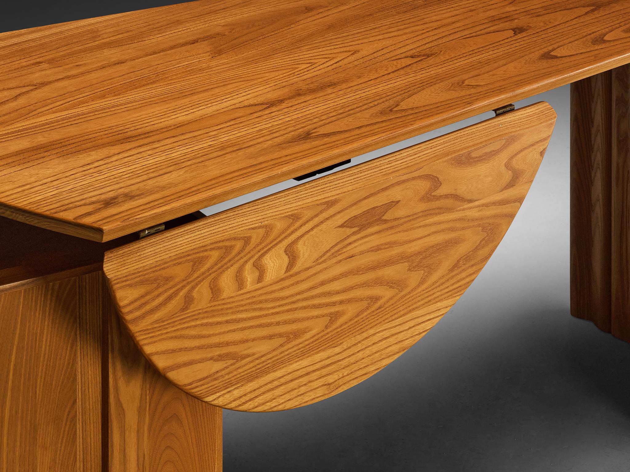 French Seltz Curved Writing Desk in Solid Elm  4