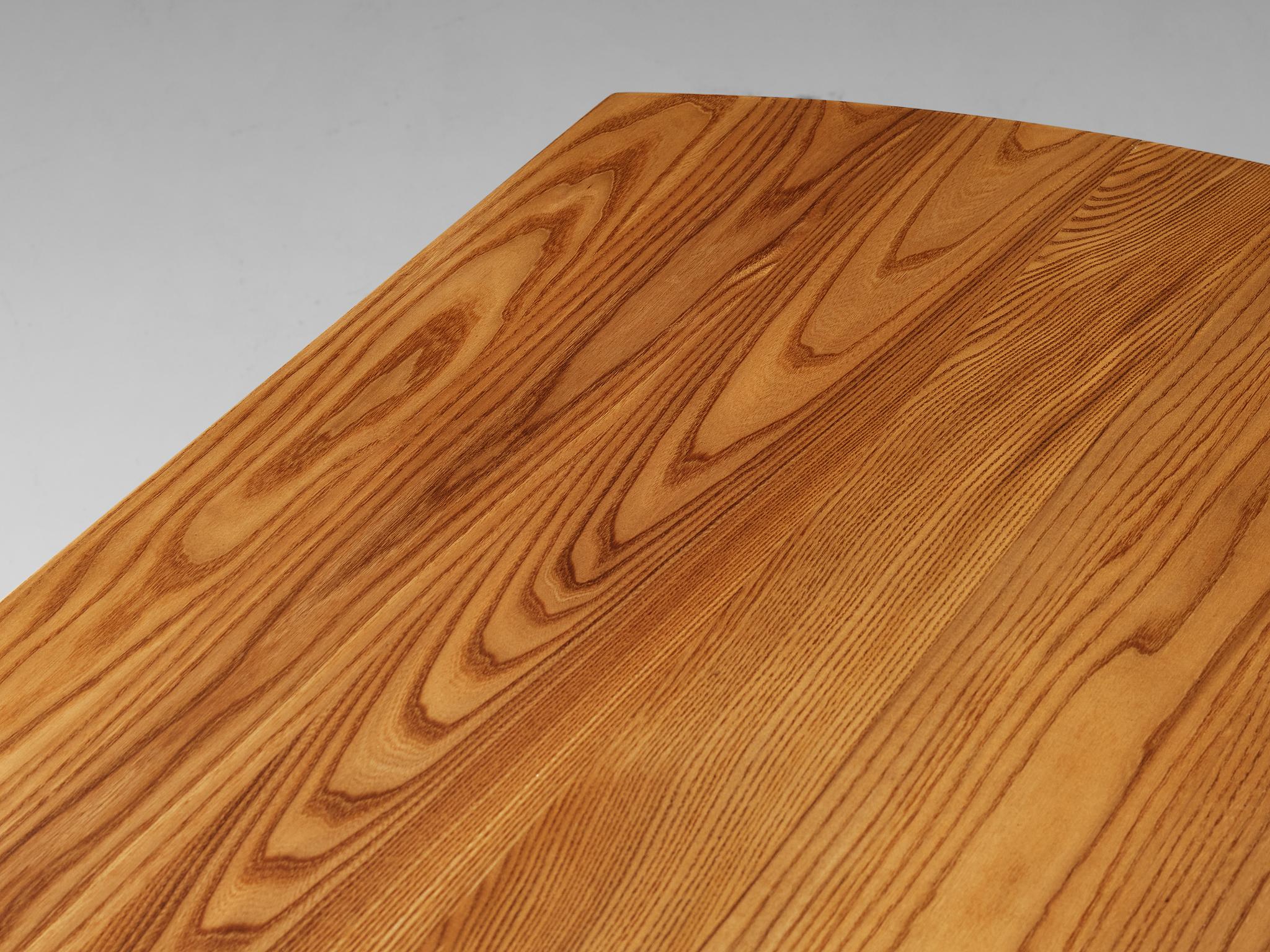 French Seltz Curved Writing Desk with Return in Solid Elm 9