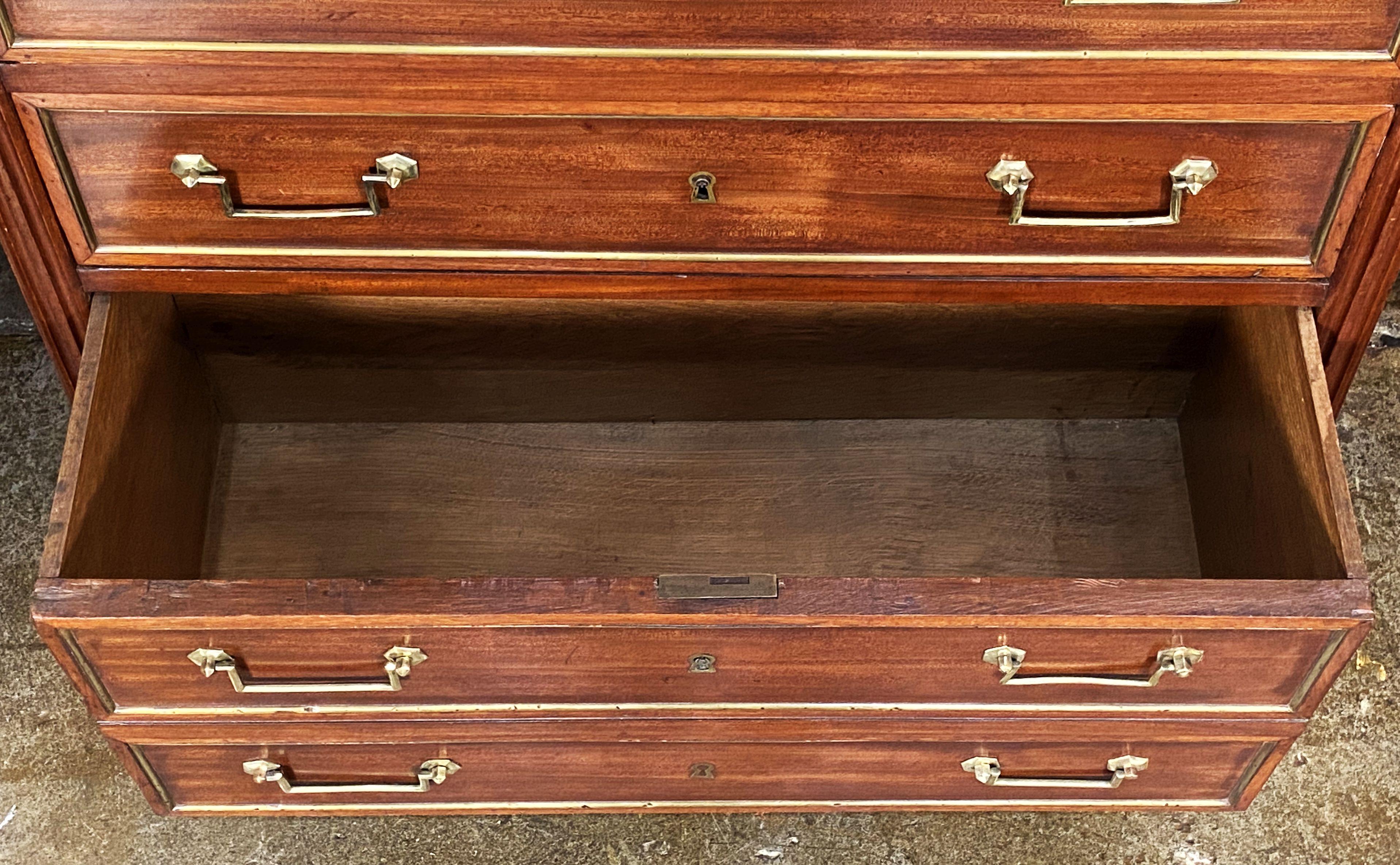 French Semainier or Tall Chest of Mahogany with Marble Top 11