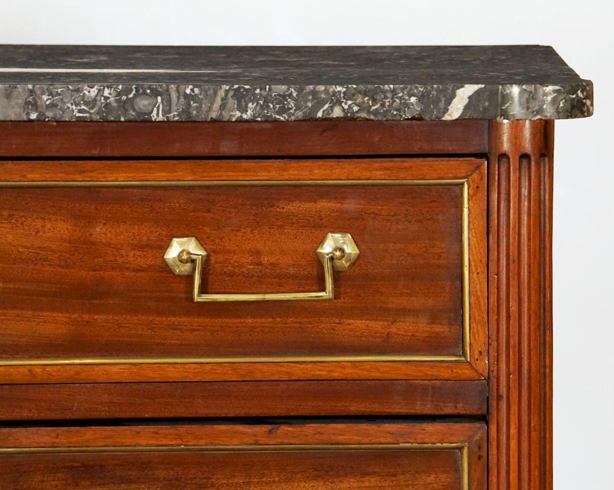 French Semainier or Tall Chest of Mahogany with Marble Top 1