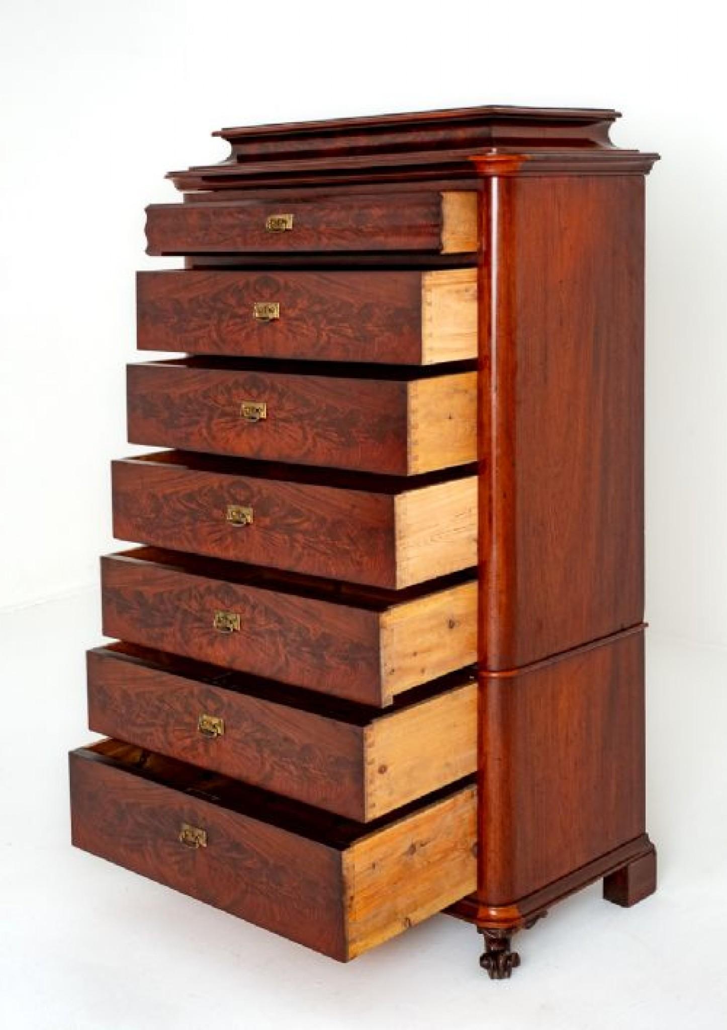 French Semanier Chest of Drawers Tall Boy 1860 In Good Condition For Sale In Potters Bar, GB