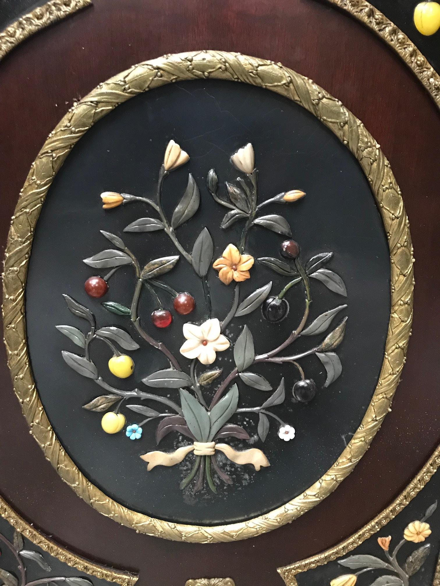 Marble French Semi-Precious Stone Cabinet, 19th Century For Sale