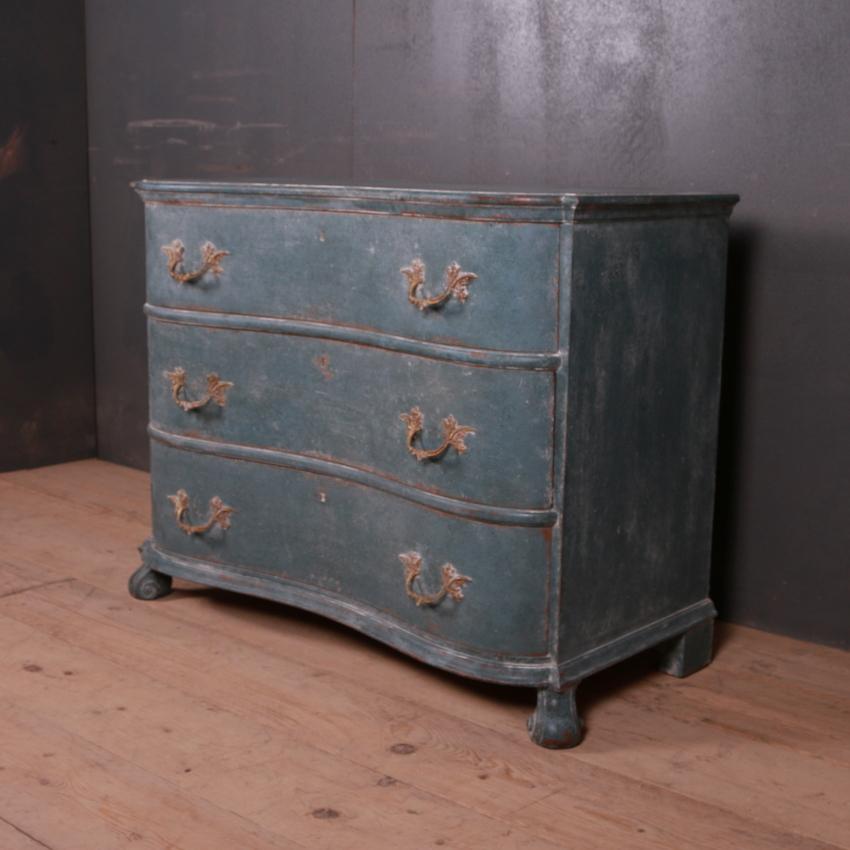 Hand-Painted French Serpentine Commode