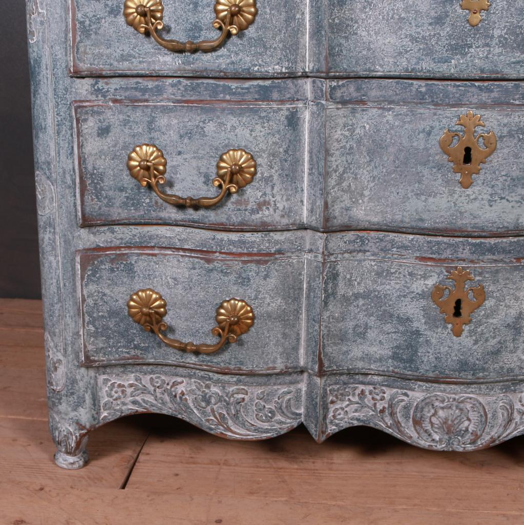 Painted French Serpentine Commode For Sale