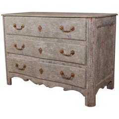 18th Century French Painted Serpentine Commode