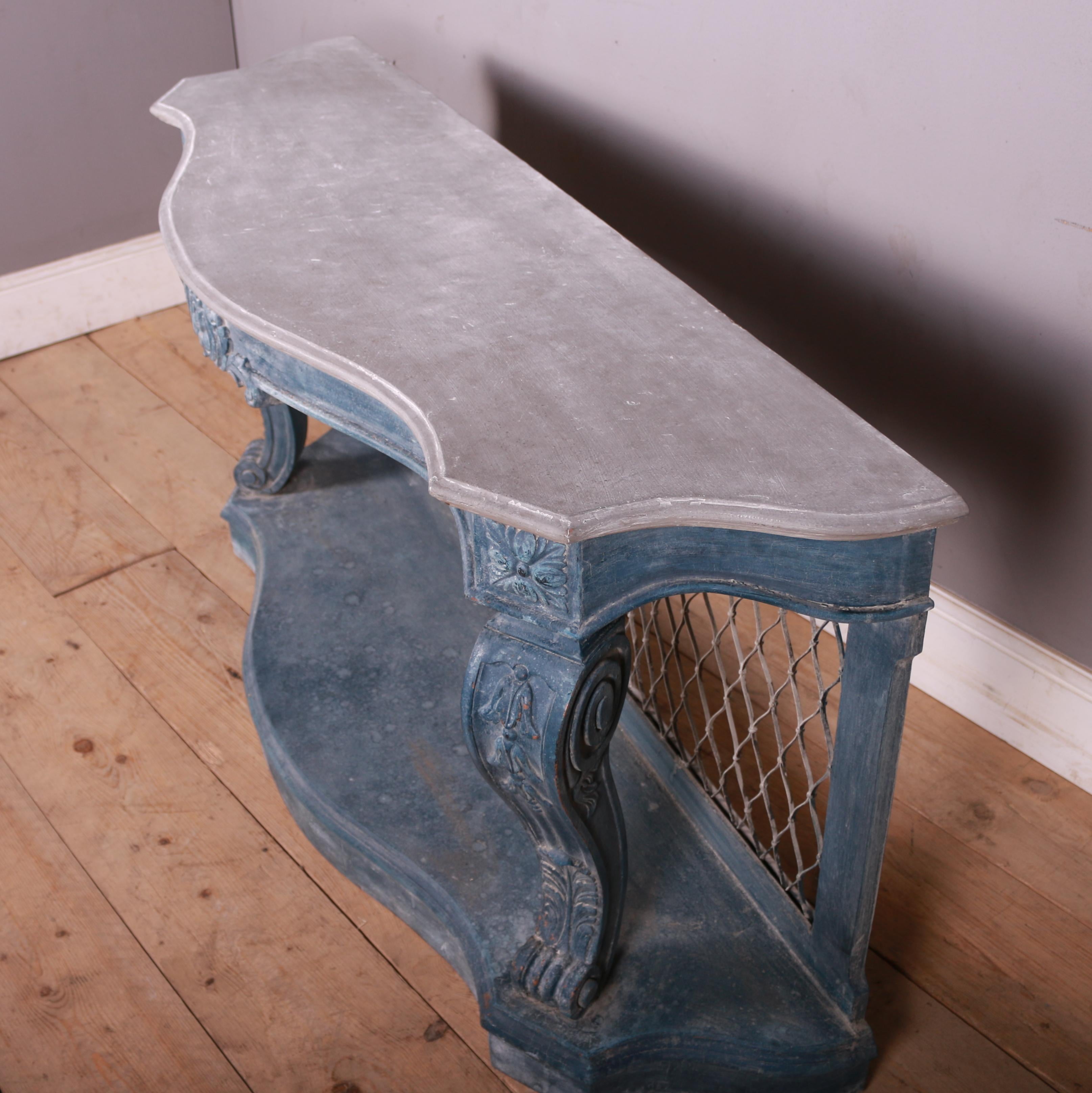 French Serpentine Console Table For Sale 5