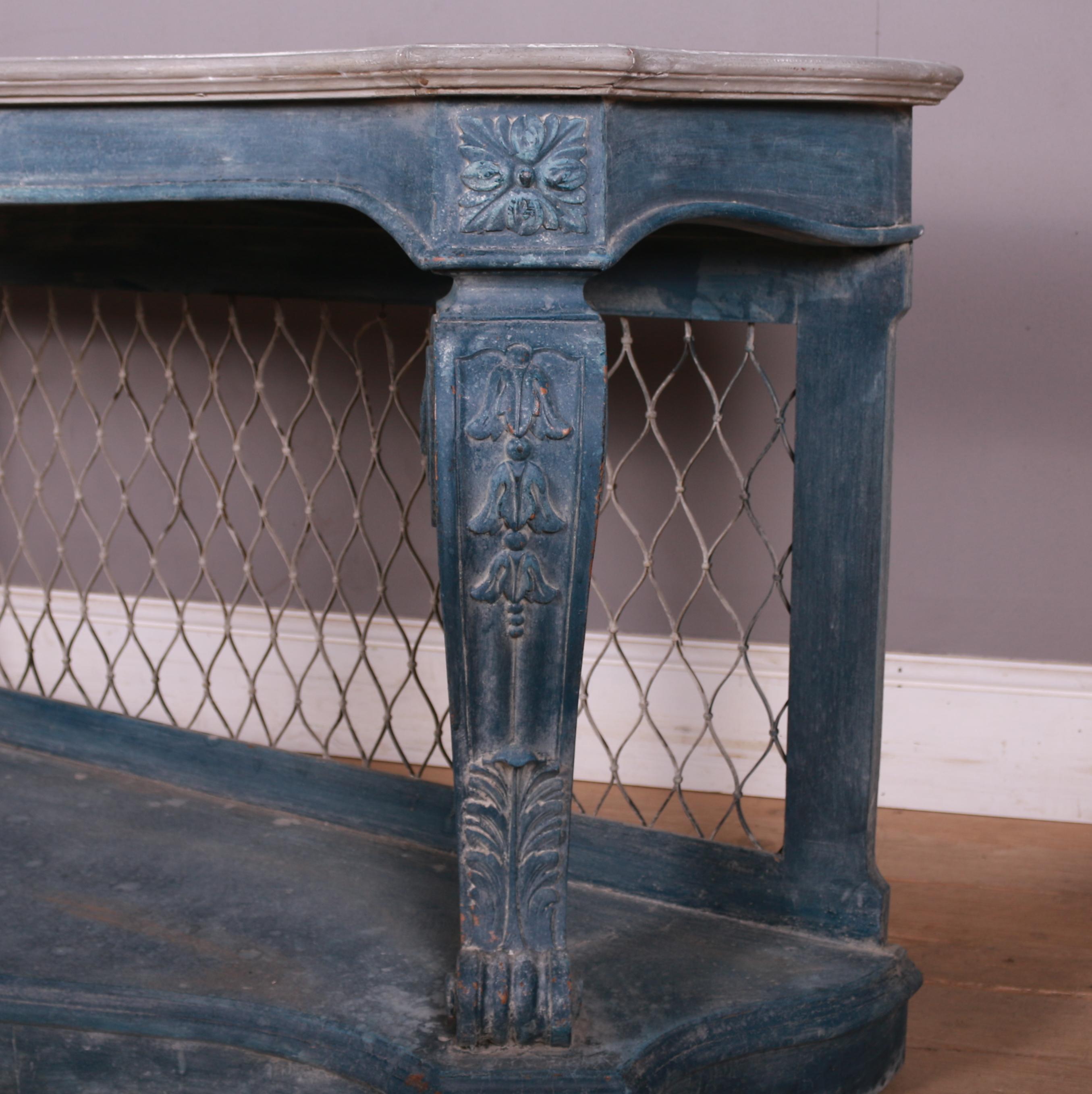 French Serpentine Console Table For Sale 1