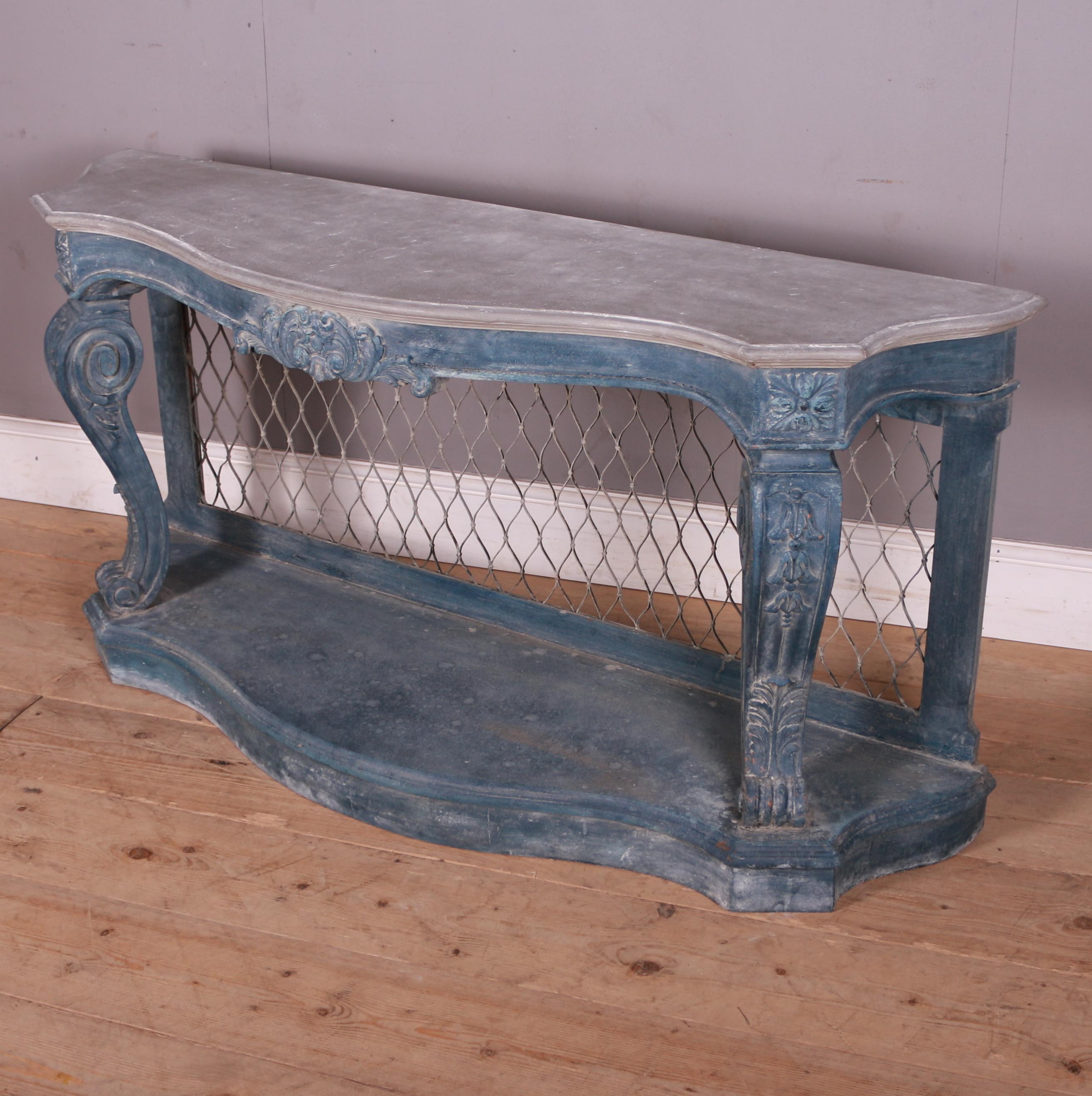 French Serpentine Console Table For Sale 1