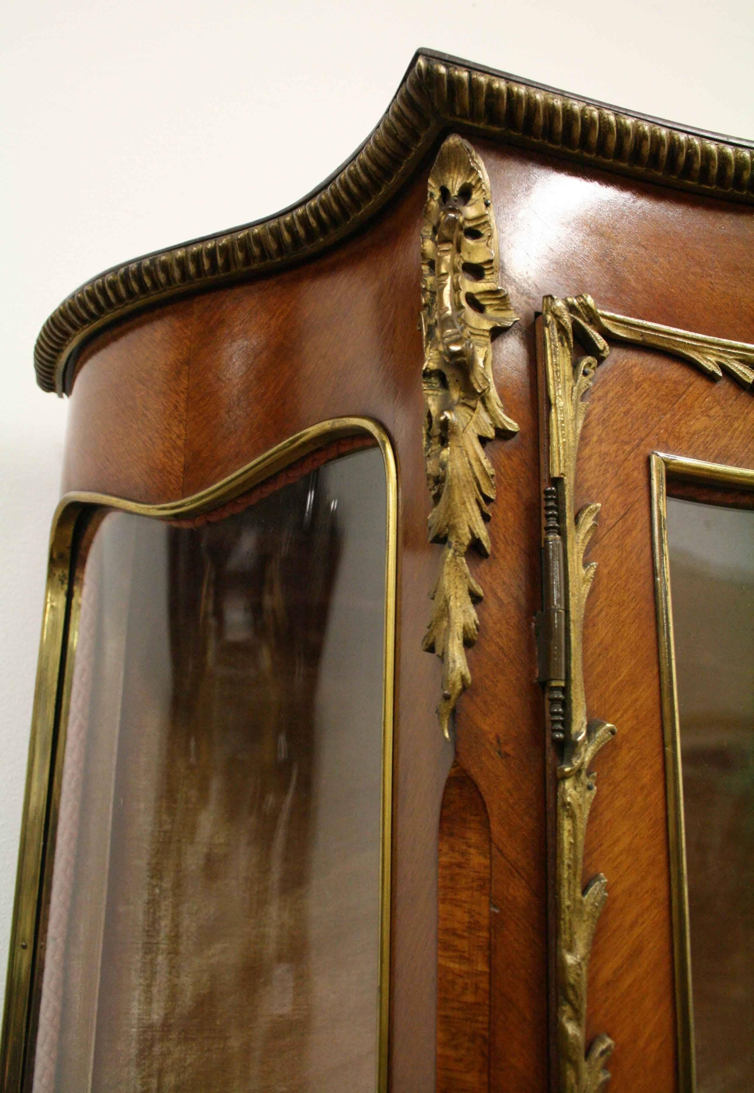 Late 19th Century French Serpentine Front Vernis Martin Cabinet, circa 1870 For Sale