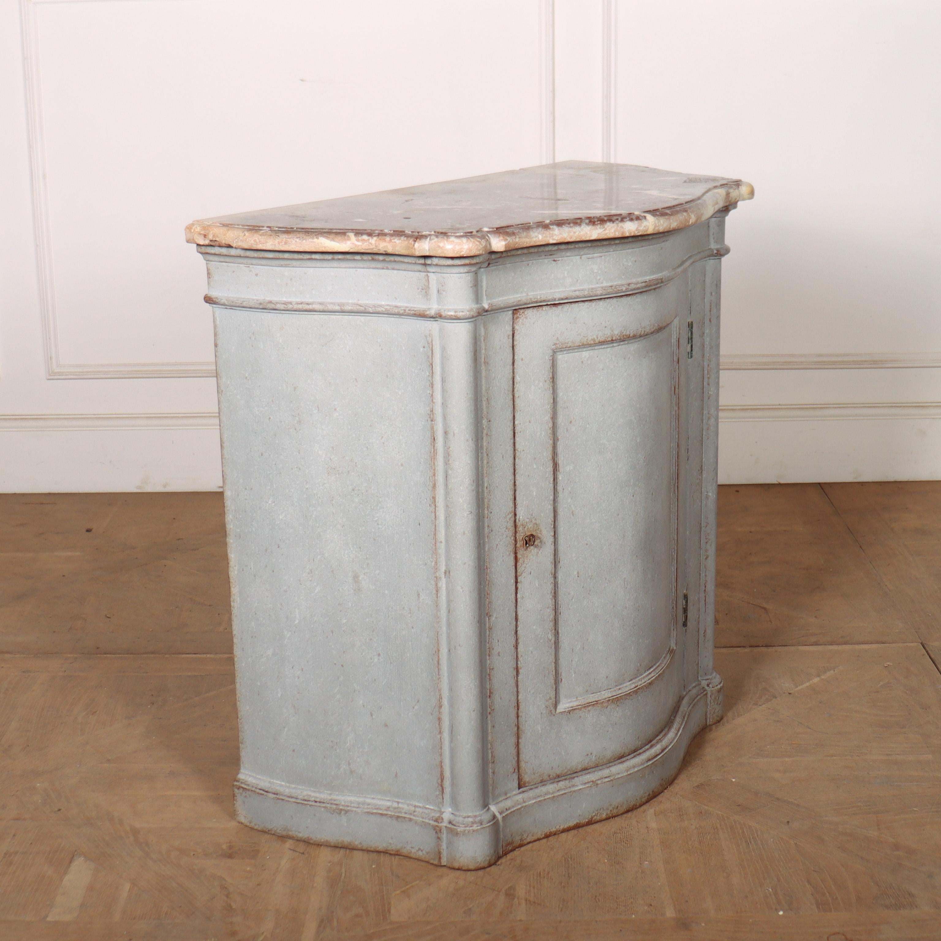 French Serpentine Marble Top Buffet  For Sale 1