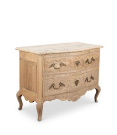 French Serpentine Rare Two Drawer Commode