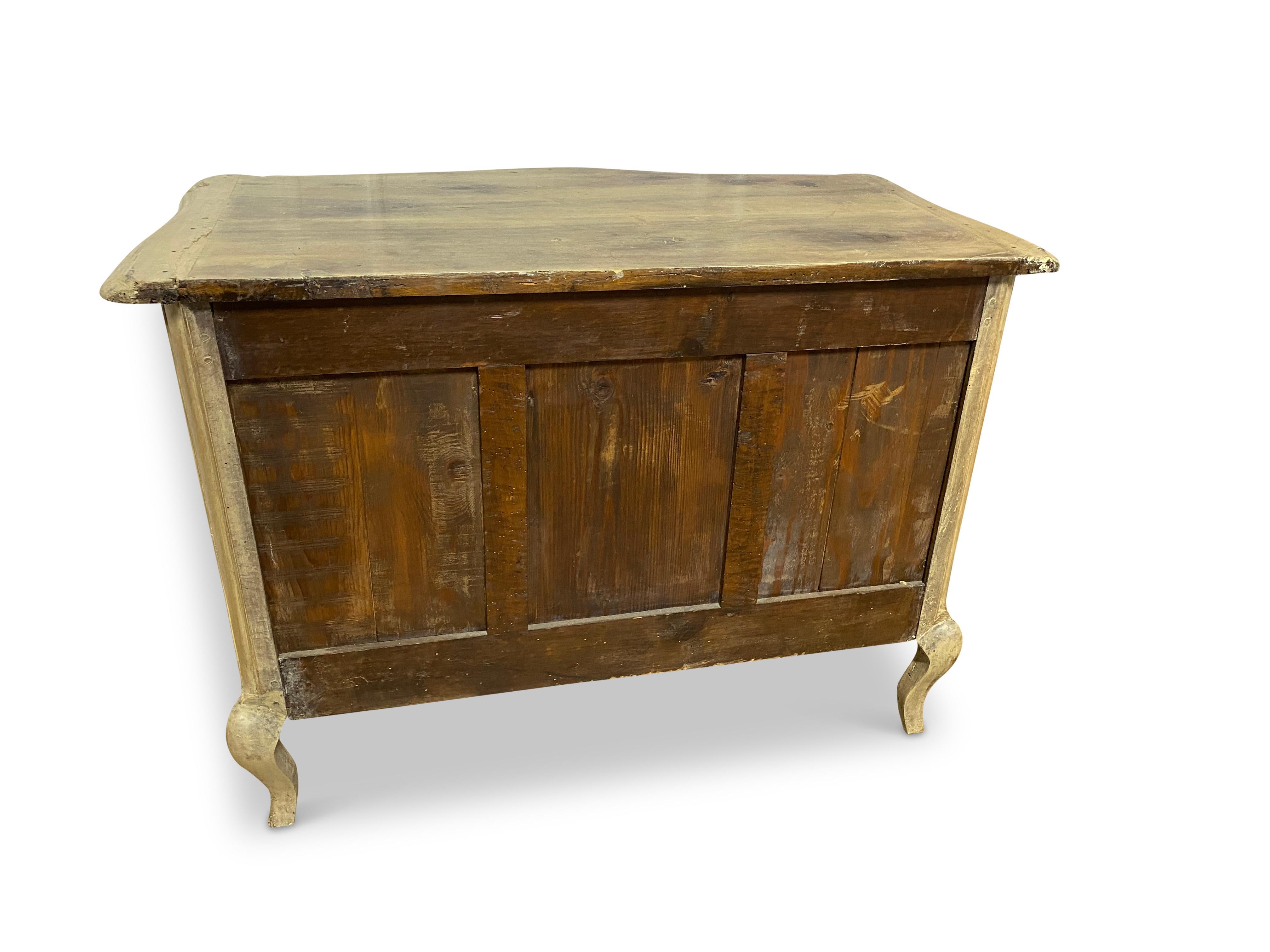 Country French Serpentine Rare Two Drawer Commode For Sale