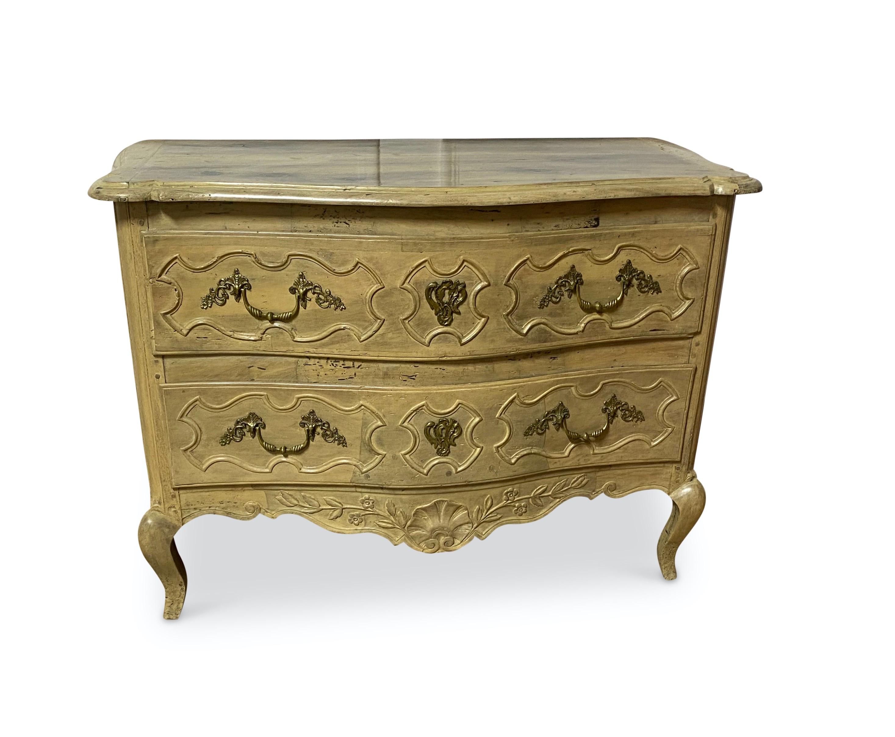 French Serpentine Rare Two Drawer Commode In Good Condition For Sale In Edenbridge, GB