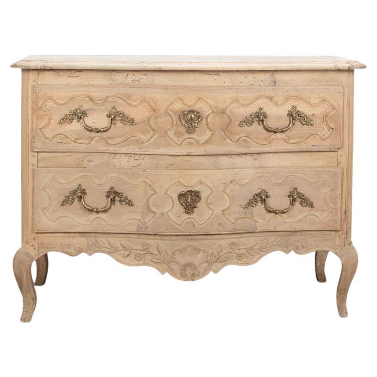 Commode francese a due cassetti in stile serpentino