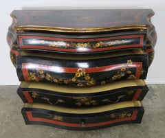French Serpentine Shaped Chinoiserie Painted Chest of Drawers, circa 1930s