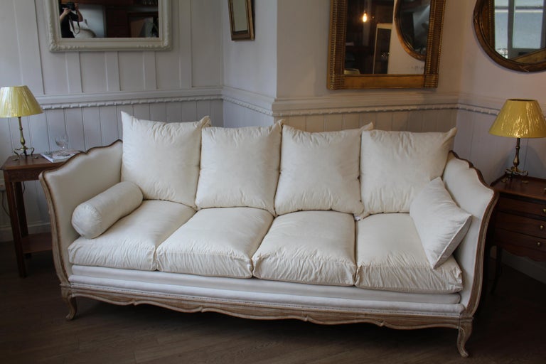 Serpentine Wooden 20th Century Daybed Sofa Centre Bench Bed Louis