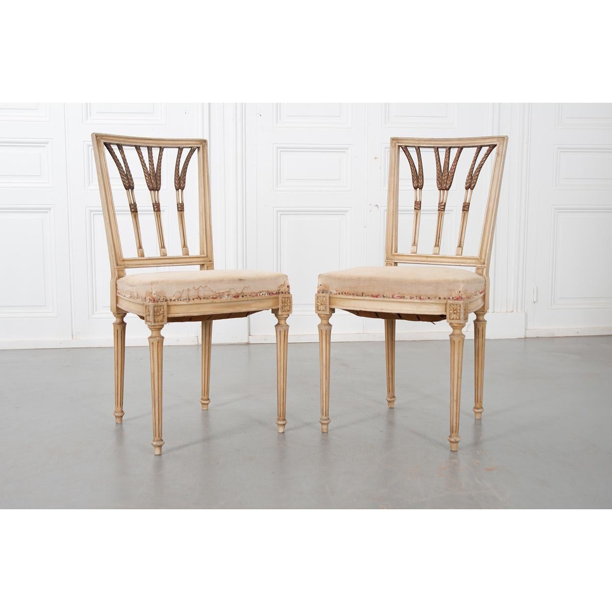 French Set of 10 Louis XVI-Style Dining Chairs 1
