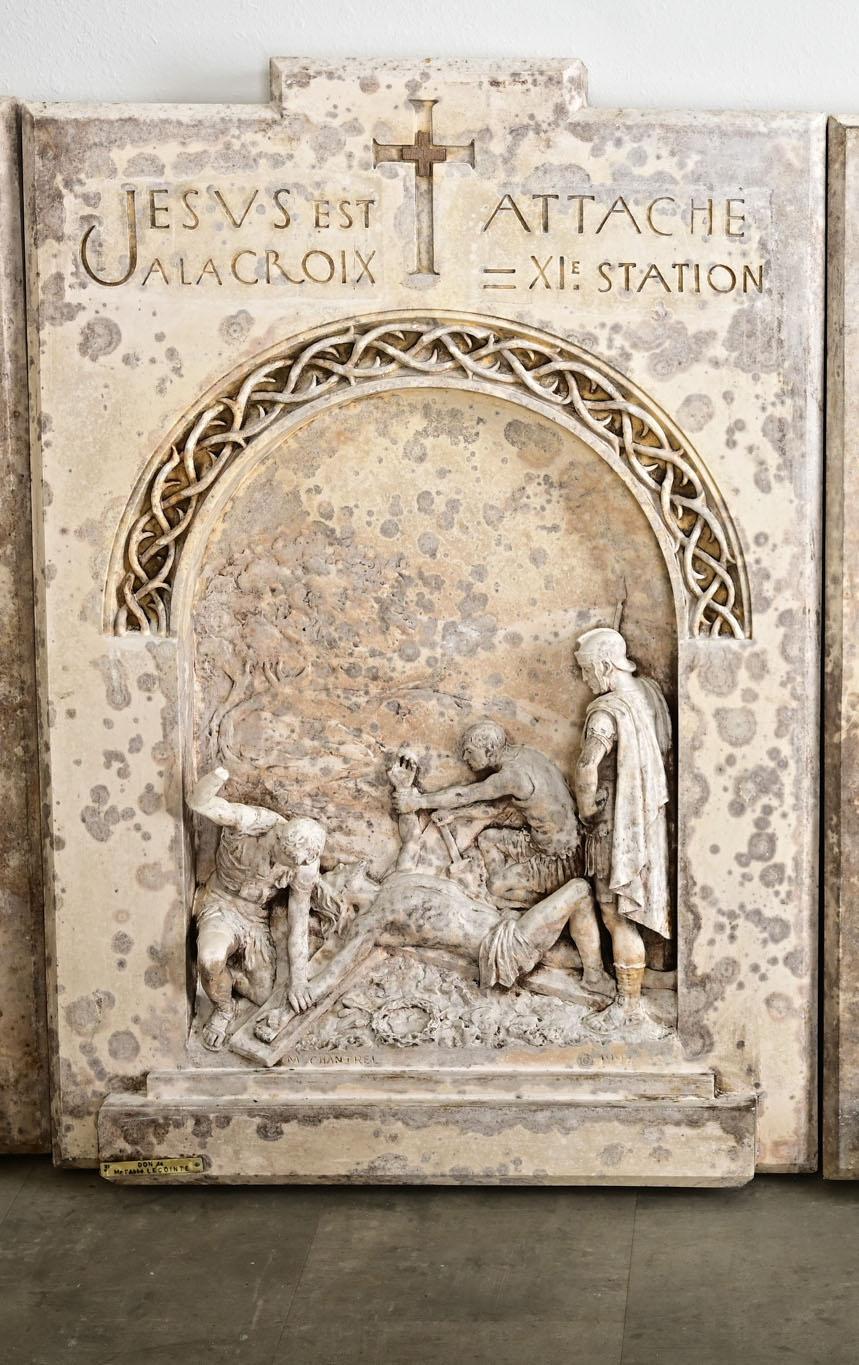 French Set of 14 Plaster Stations of the Cross, 1924 For Sale 5