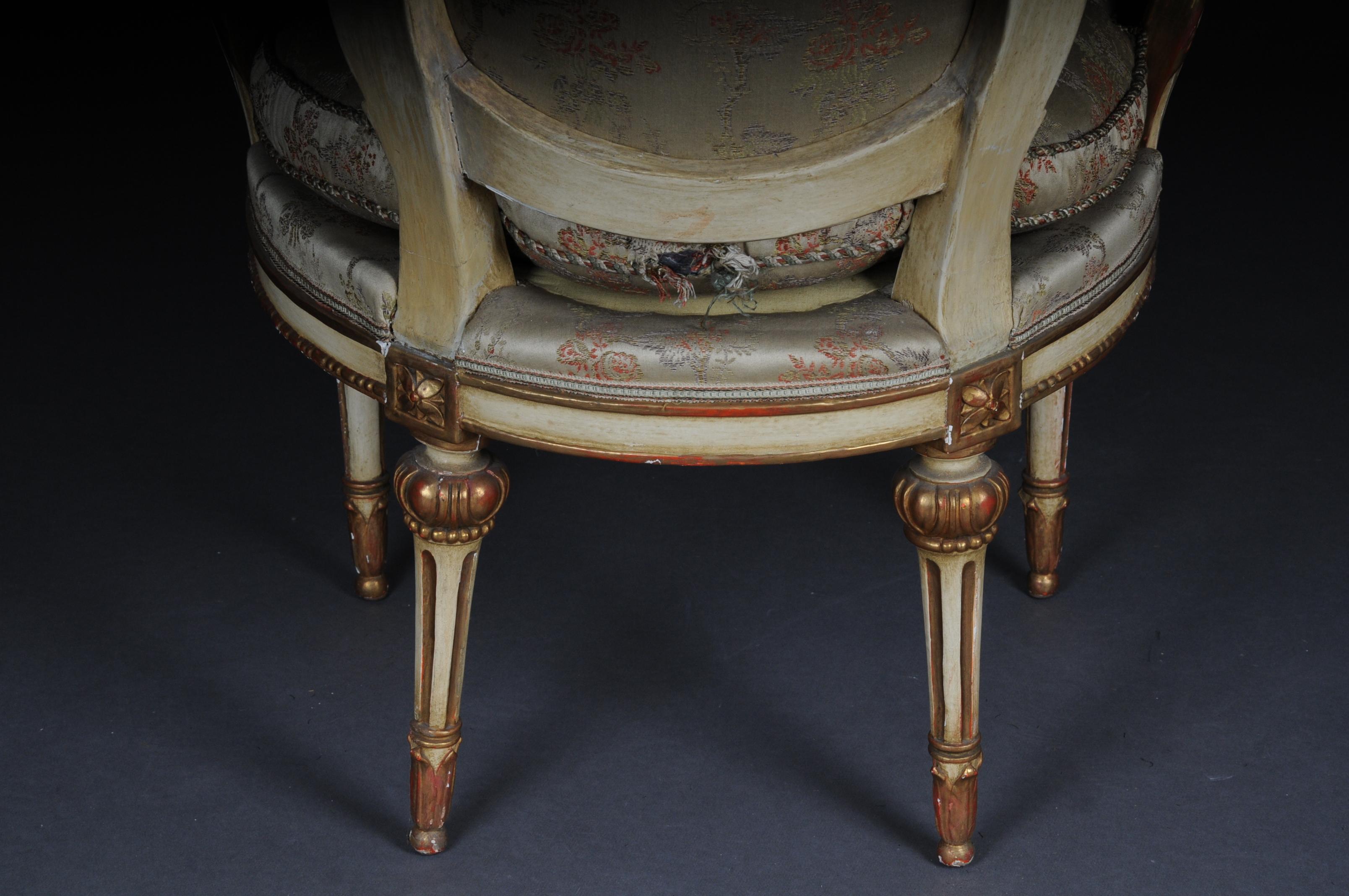 Wood French Set of 18 Salon Chairs / Armchairs, Napoleon III For Sale