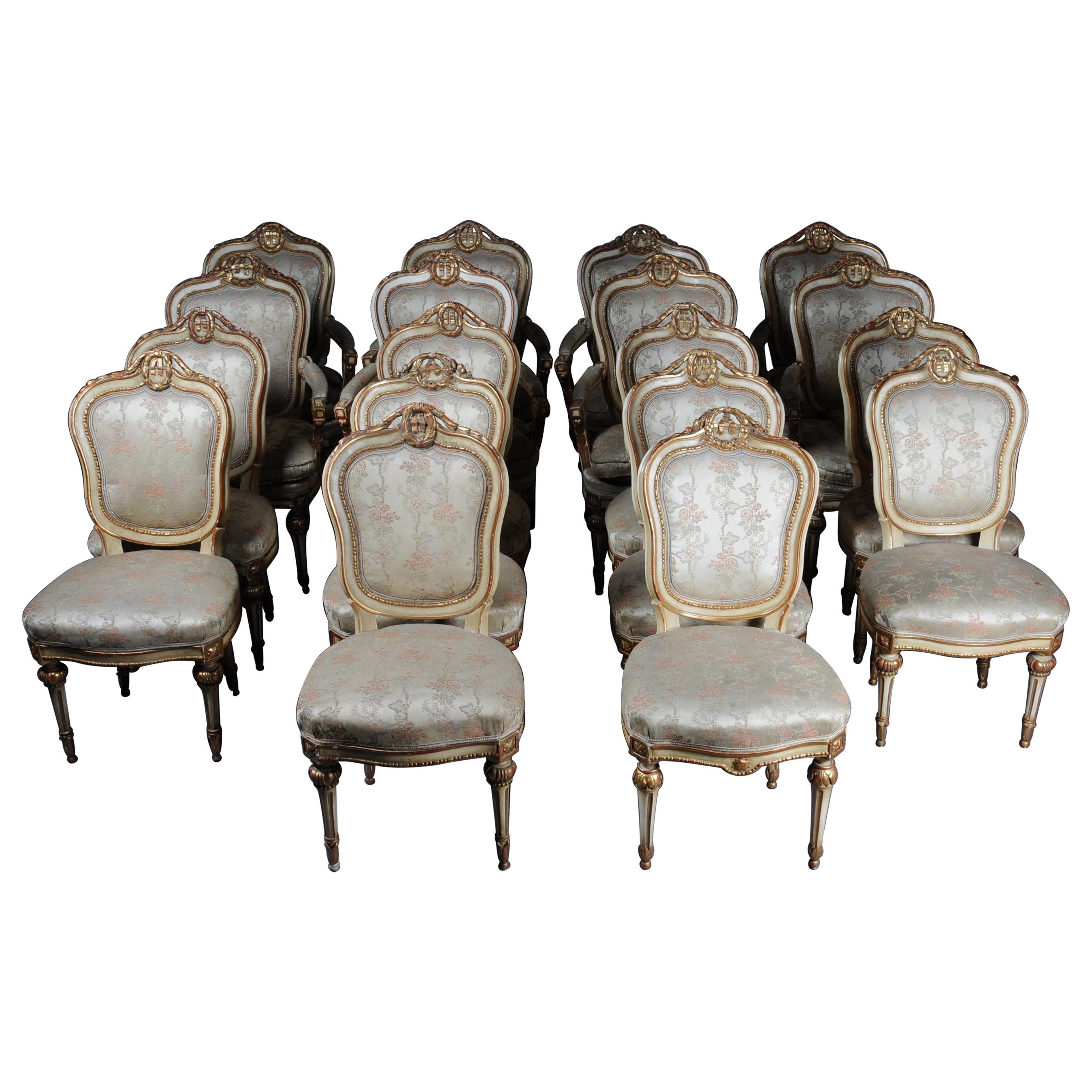 Ensemble de 18 chaises / fauteuils de salon, Napoléon III en vente