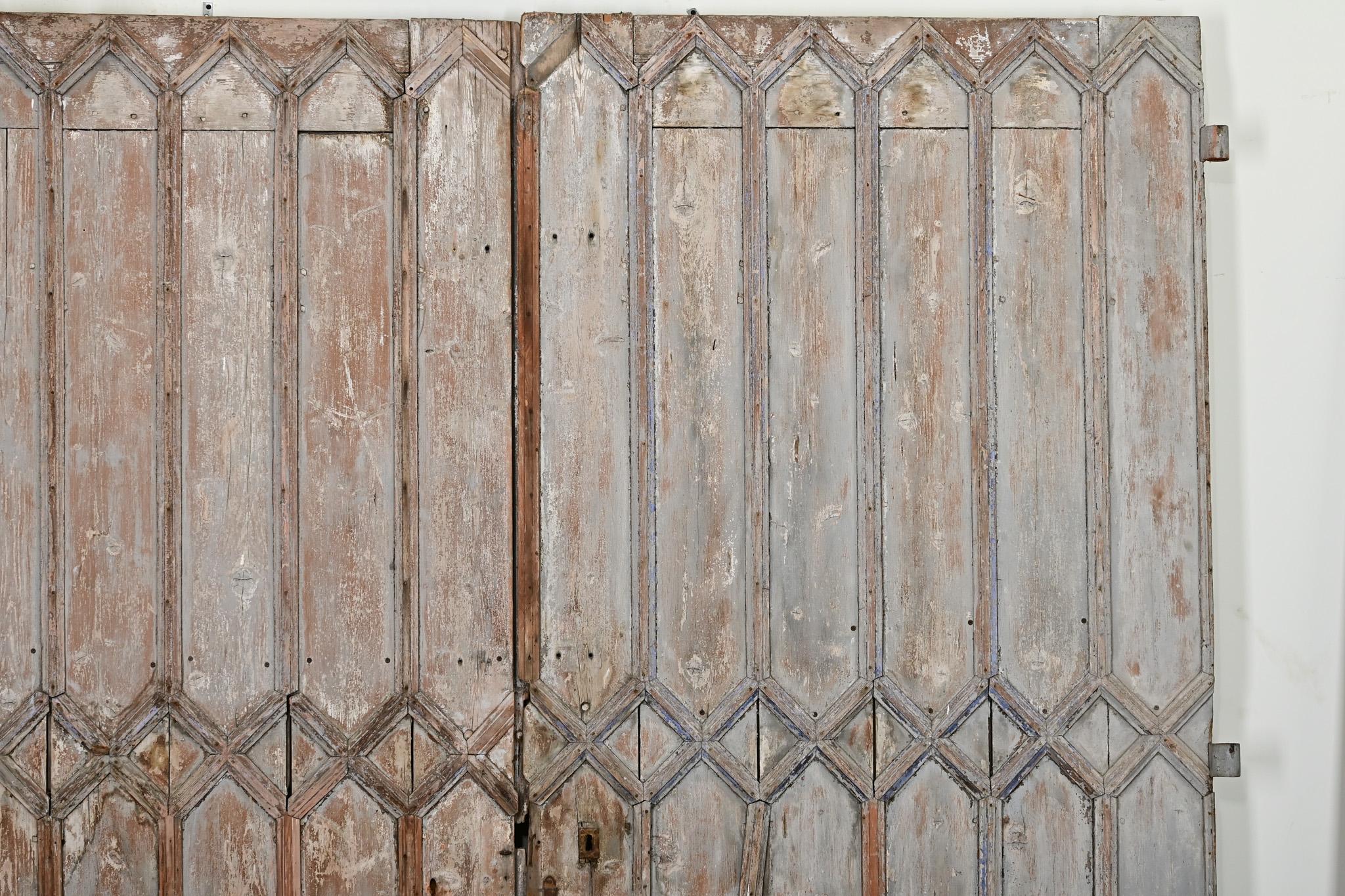 Wood French Set of 19th Century Entry Doors For Sale