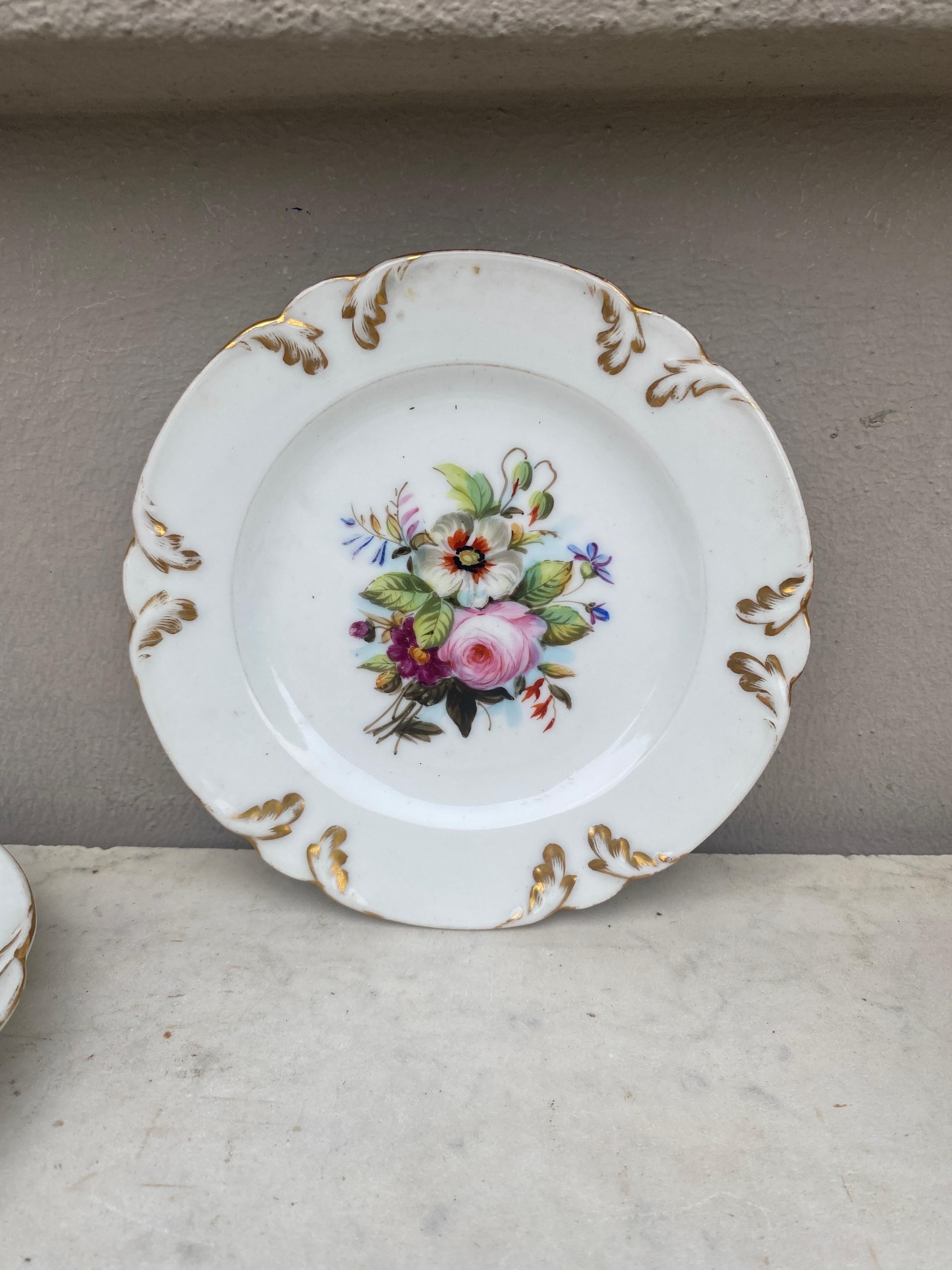 Victorien Ensemble de 4 assiettes à dessert en porcelaine Circa 1880 en vente