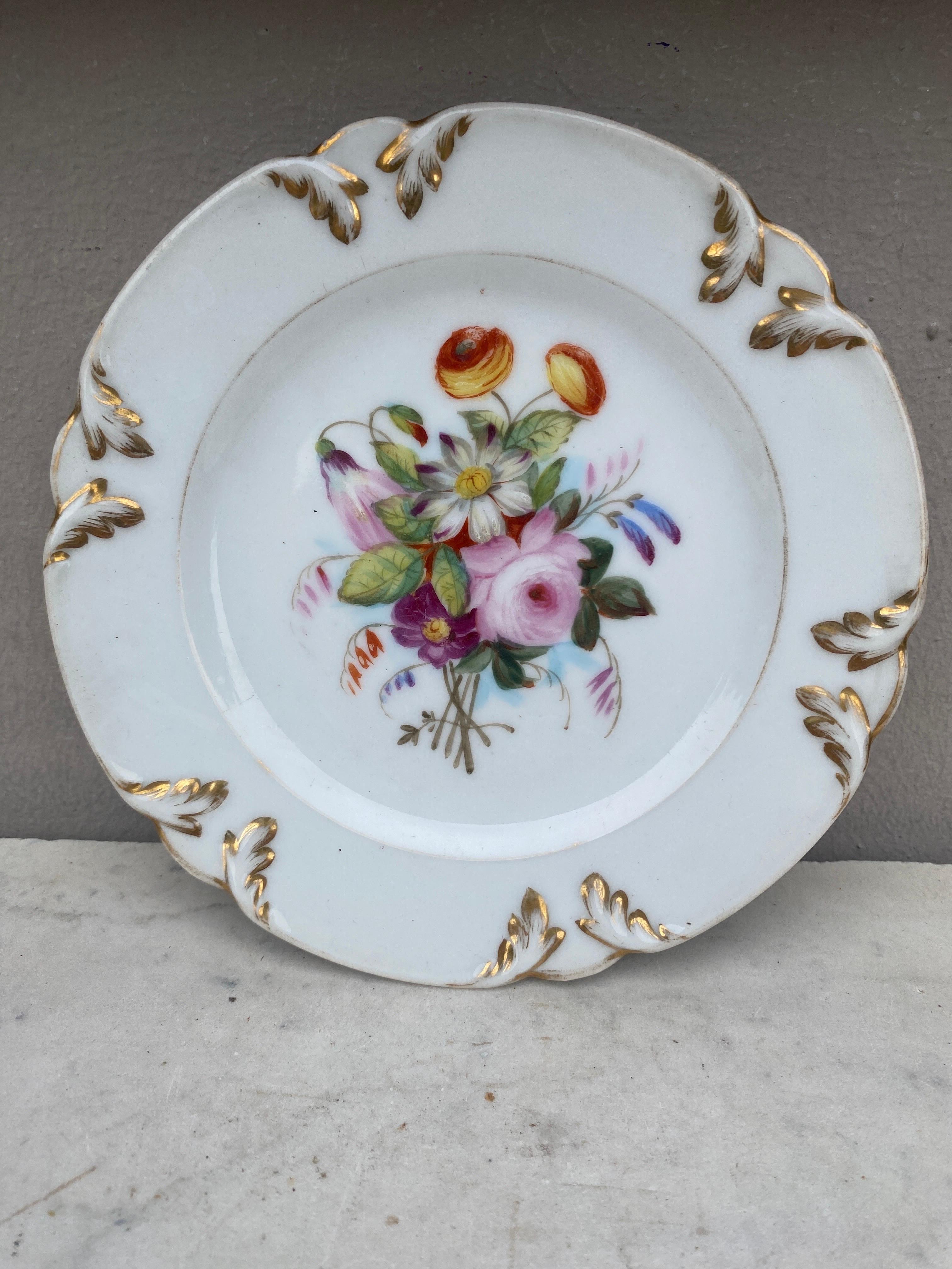 Fin du XIXe siècle Ensemble de 4 assiettes à dessert en porcelaine Circa 1880 en vente
