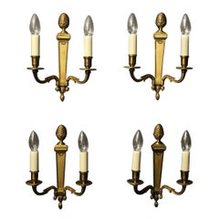French Set of 4 Gilded Antique Wall Lights