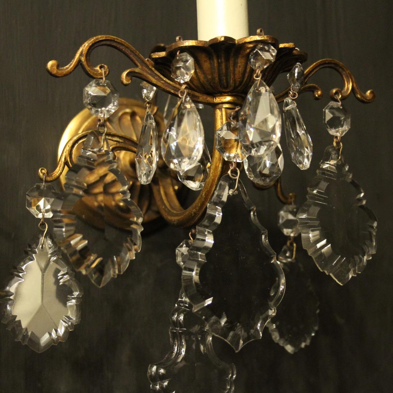 Rococo French Set of 4 Gilded Single Arm Wall Lights