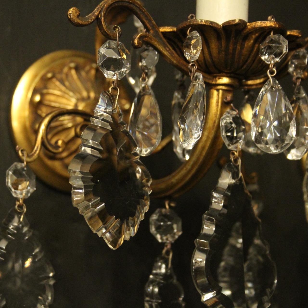 Gilt French Set of 4 Gilded Single Arm Wall Lights