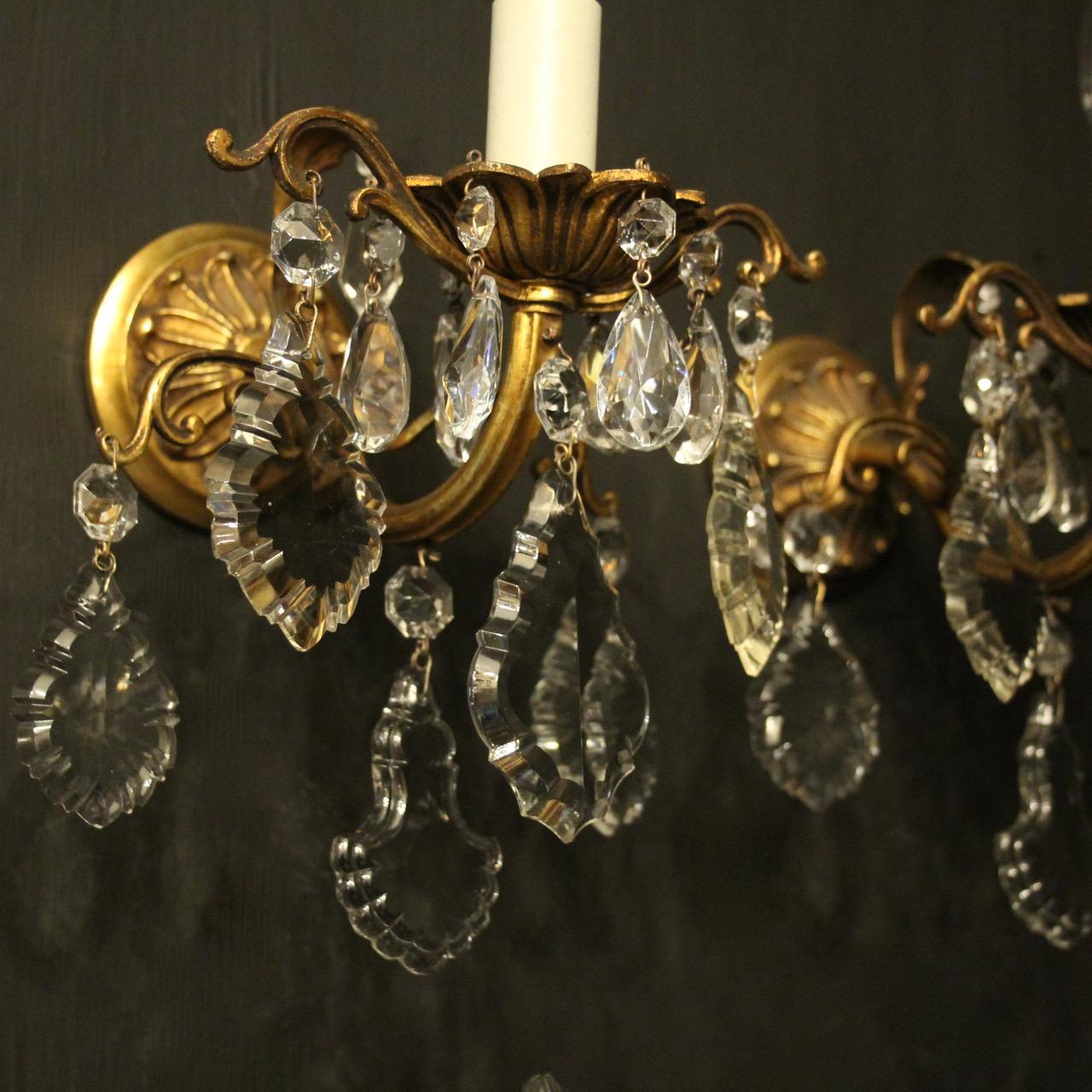 French Set of 4 Gilded Single Arm Wall Lights In Fair Condition In Chester, GB