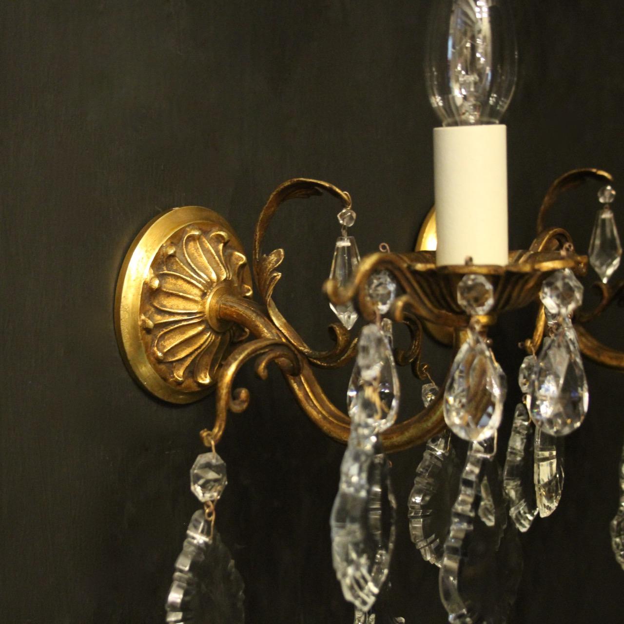 20th Century French Set of 4 Gilded Single Arm Wall Lights