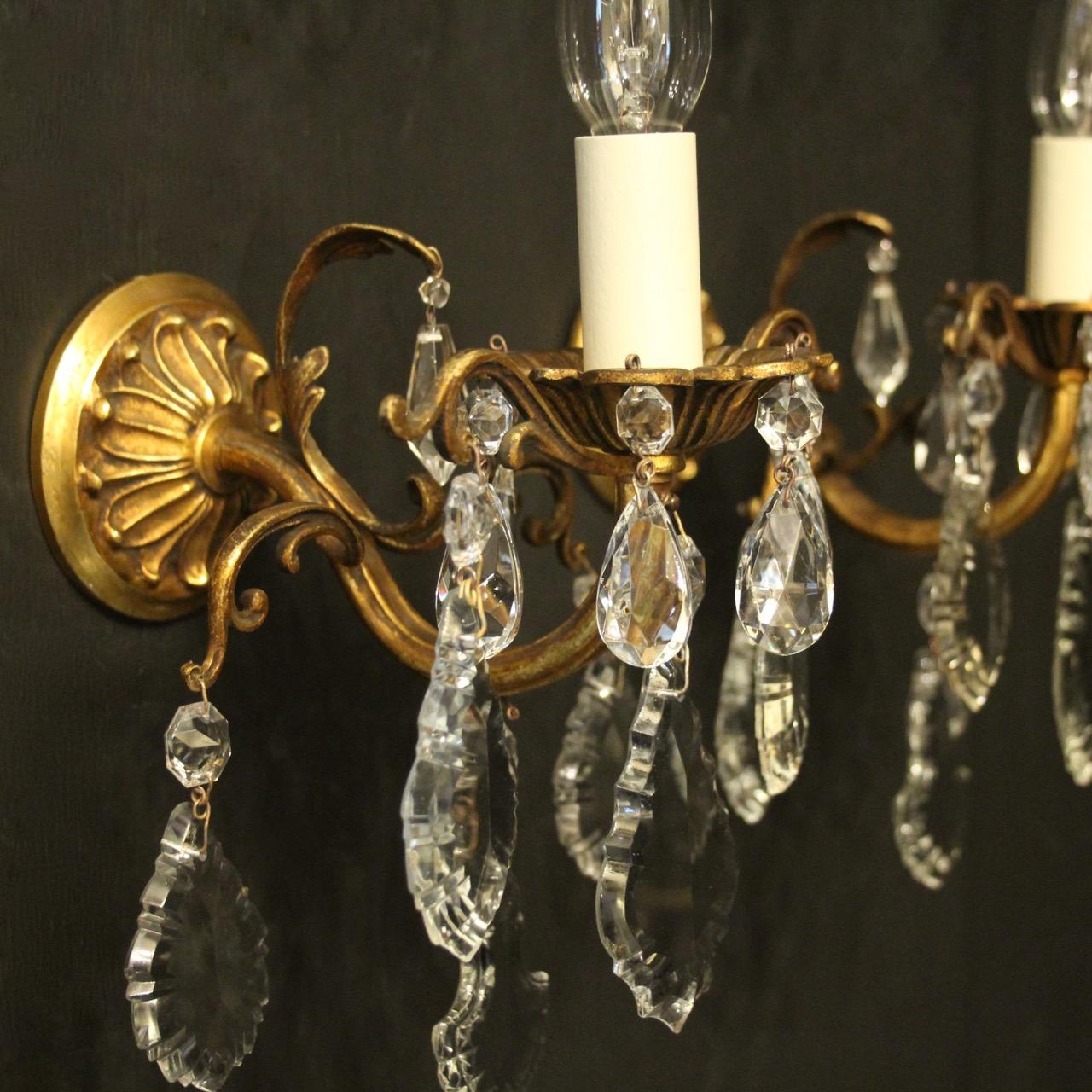 French Set of 4 Gilded Single Arm Wall Lights 2