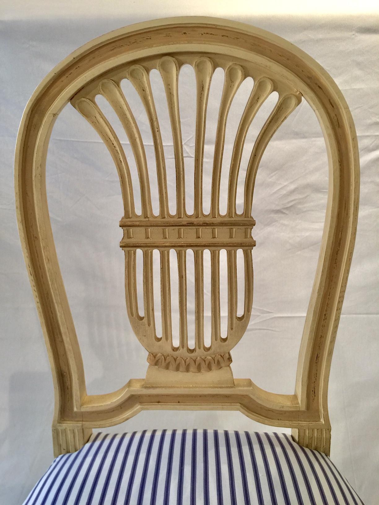 French Set of 4 Louis XVI Style Hot Air Balloon Montgolfier Chairs 2