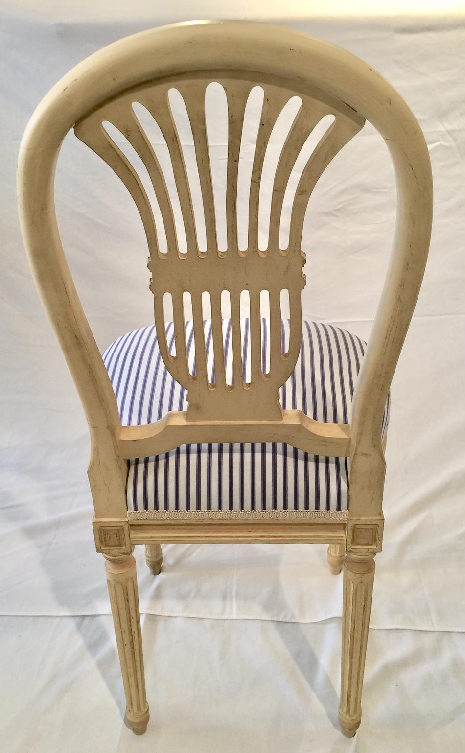 French Set of 4 Louis XVI Style Hot Air Balloon Montgolfier Chairs 4