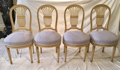 French Set of 4 Louis XVI Style Hot Air Balloon Montgolfier Chairs