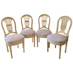 French Set of 4 Louis XVI Style Hot Air Balloon Montgolfier Chairs