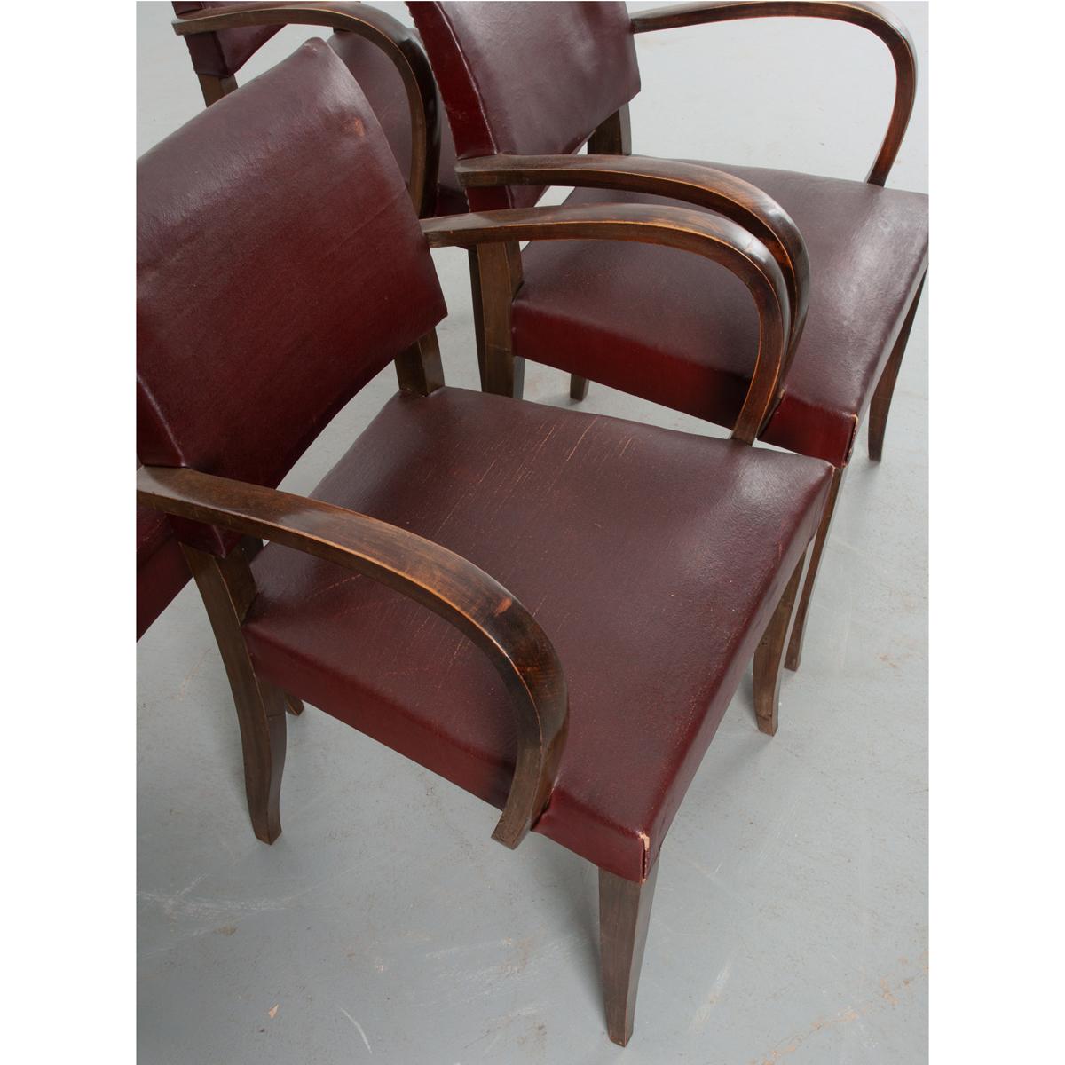 Other French Set of 4 Vintage Arm Chairs