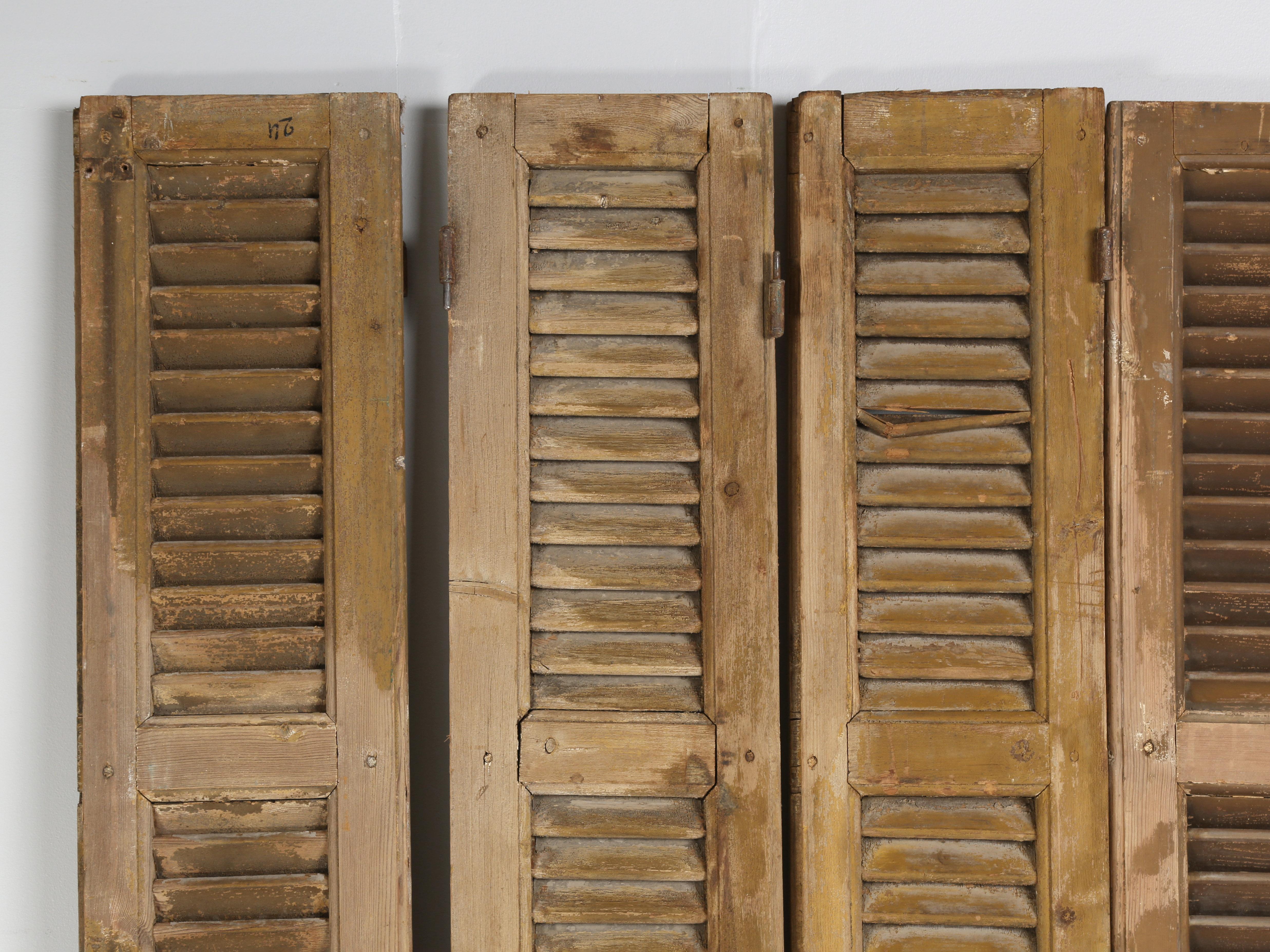 Country French Set of (5) Shutters from a Chateau in Brittany in Original Paint c1800's