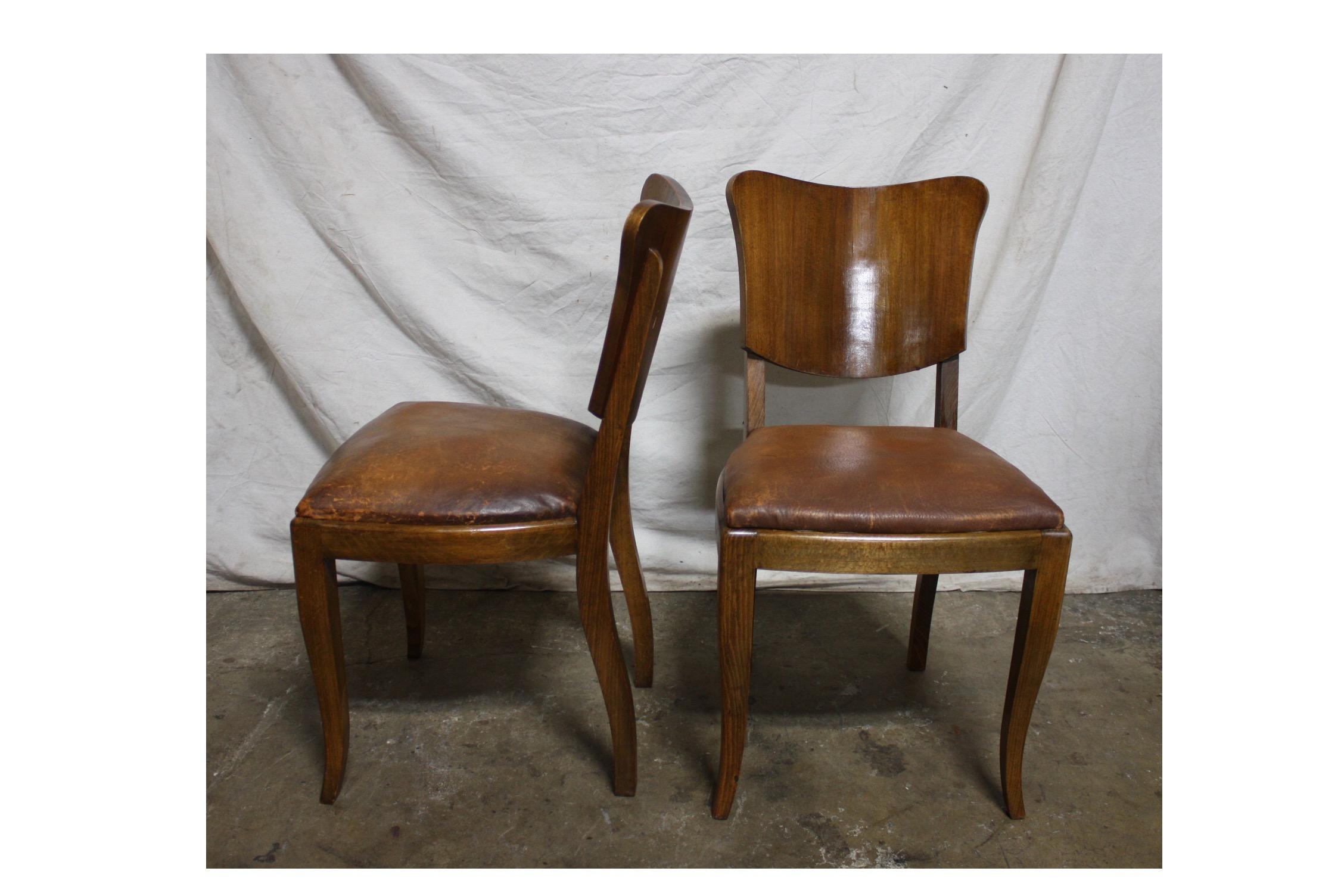 Leather French Set of 6 Dining Chairs