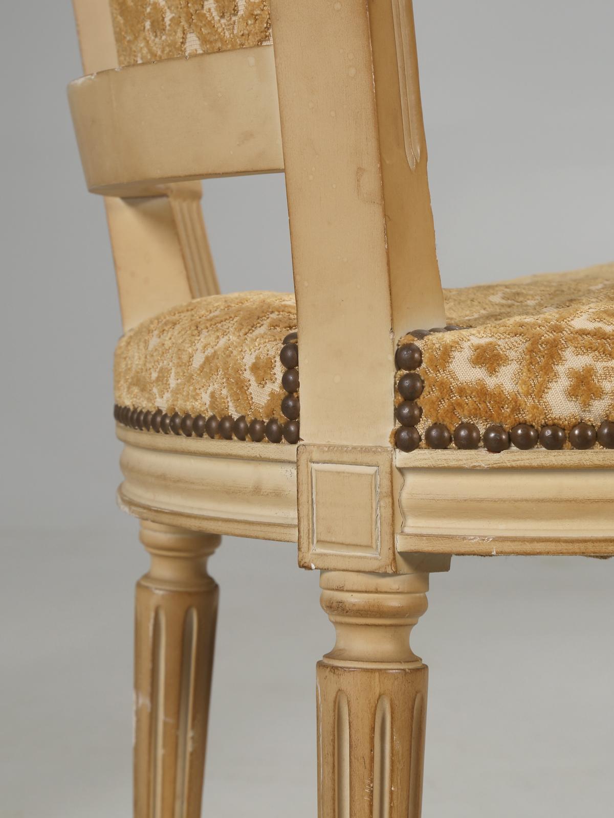 Französischer Satz (6) Esszimmerstühle im Louis-XVI.-Stil in Originalfarbe, unrestauriert im Angebot 8