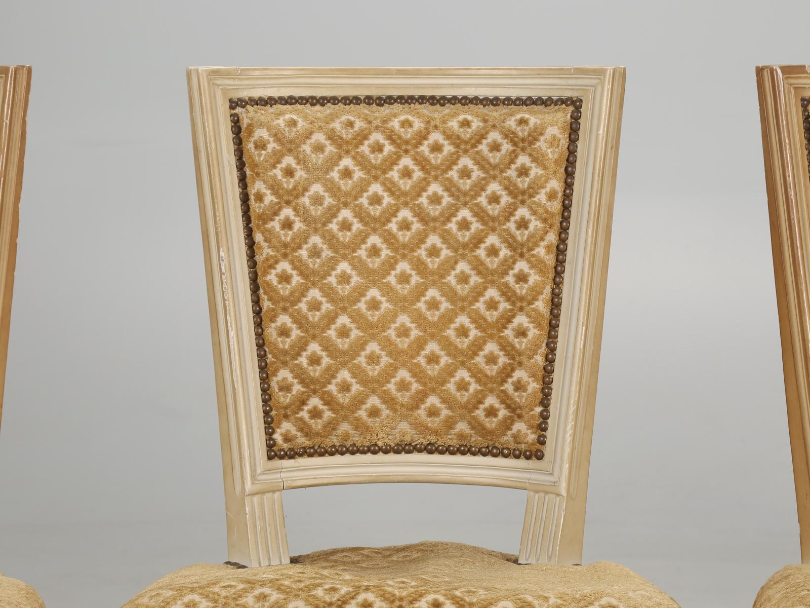 Französischer Satz (6) Esszimmerstühle im Louis-XVI.-Stil in Originalfarbe, unrestauriert (Louis XVI.) im Angebot