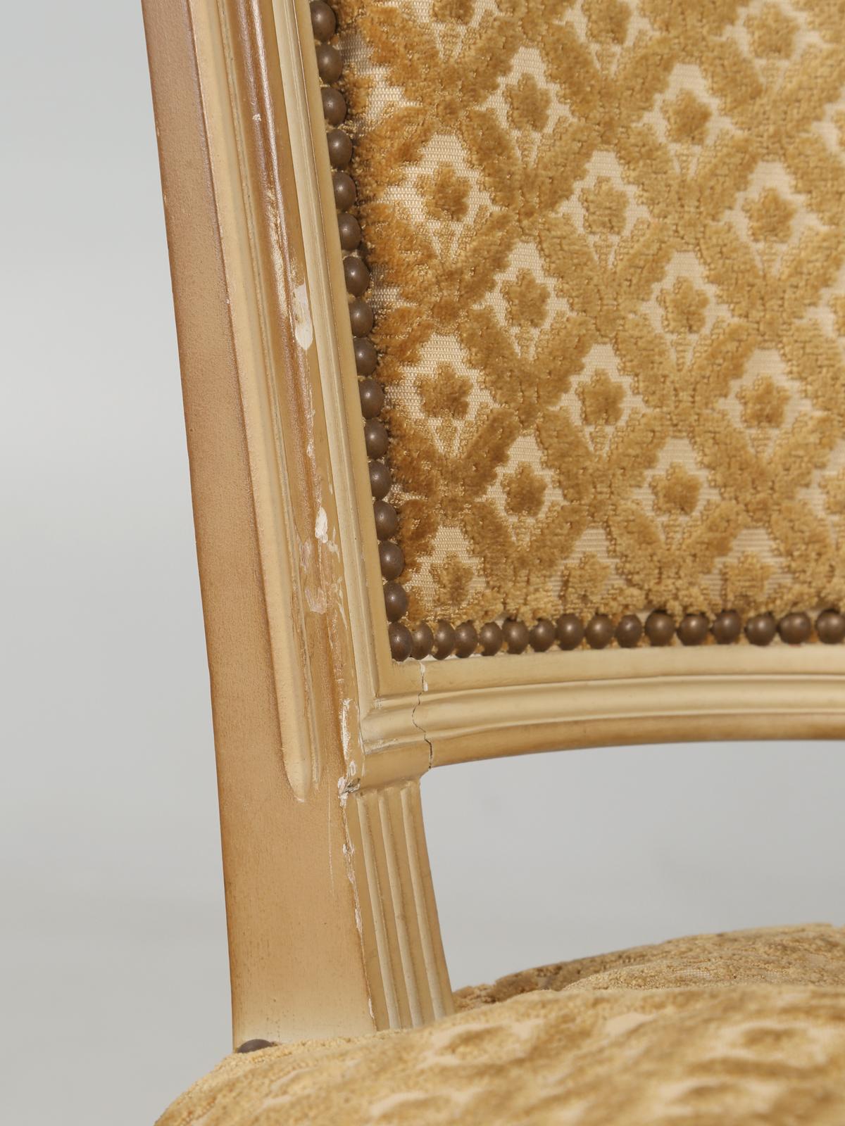Ensemble français de (6) chaises de salle à manger de style Louis XVI peintes à l'origine, non restaurées en vente 1