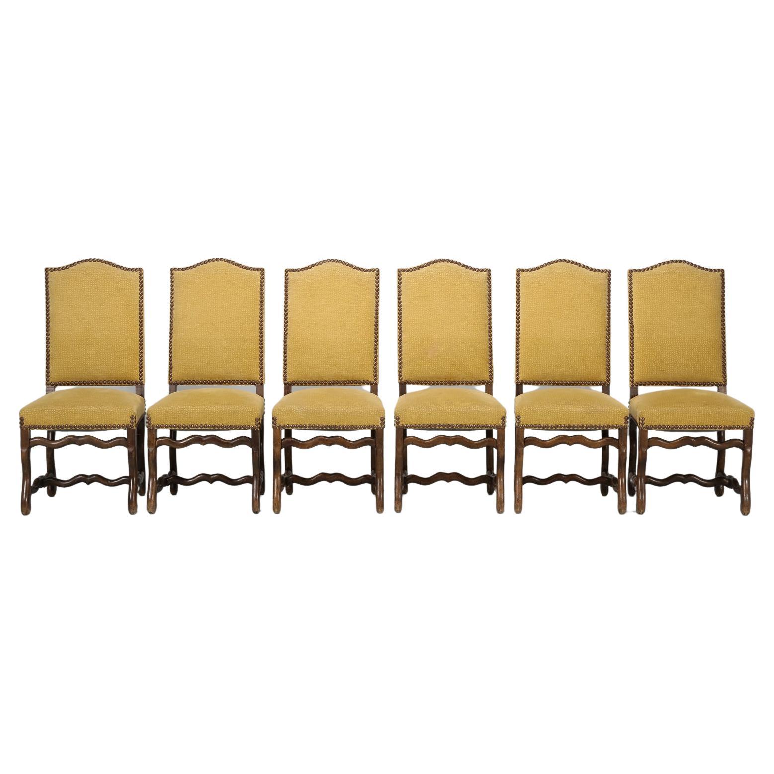 French Set of '6' Os De Mouton Vintage Dining Chairs in as Found Condition