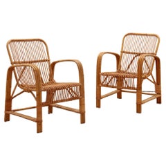 French Set of Bamboo Chairs from the, 1960s