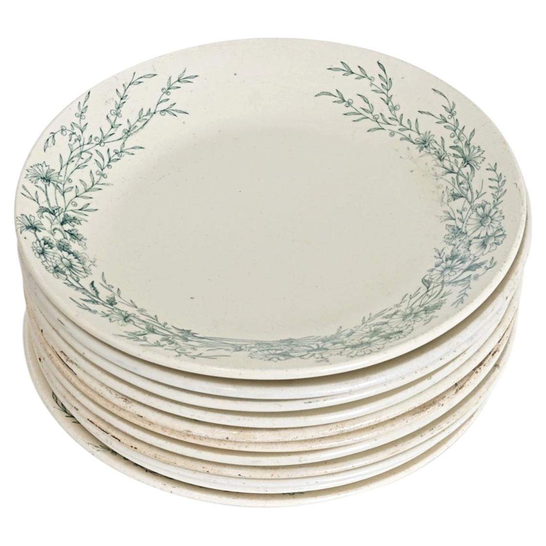 French Set of Eleven Creil & Montereau Dessert Plates