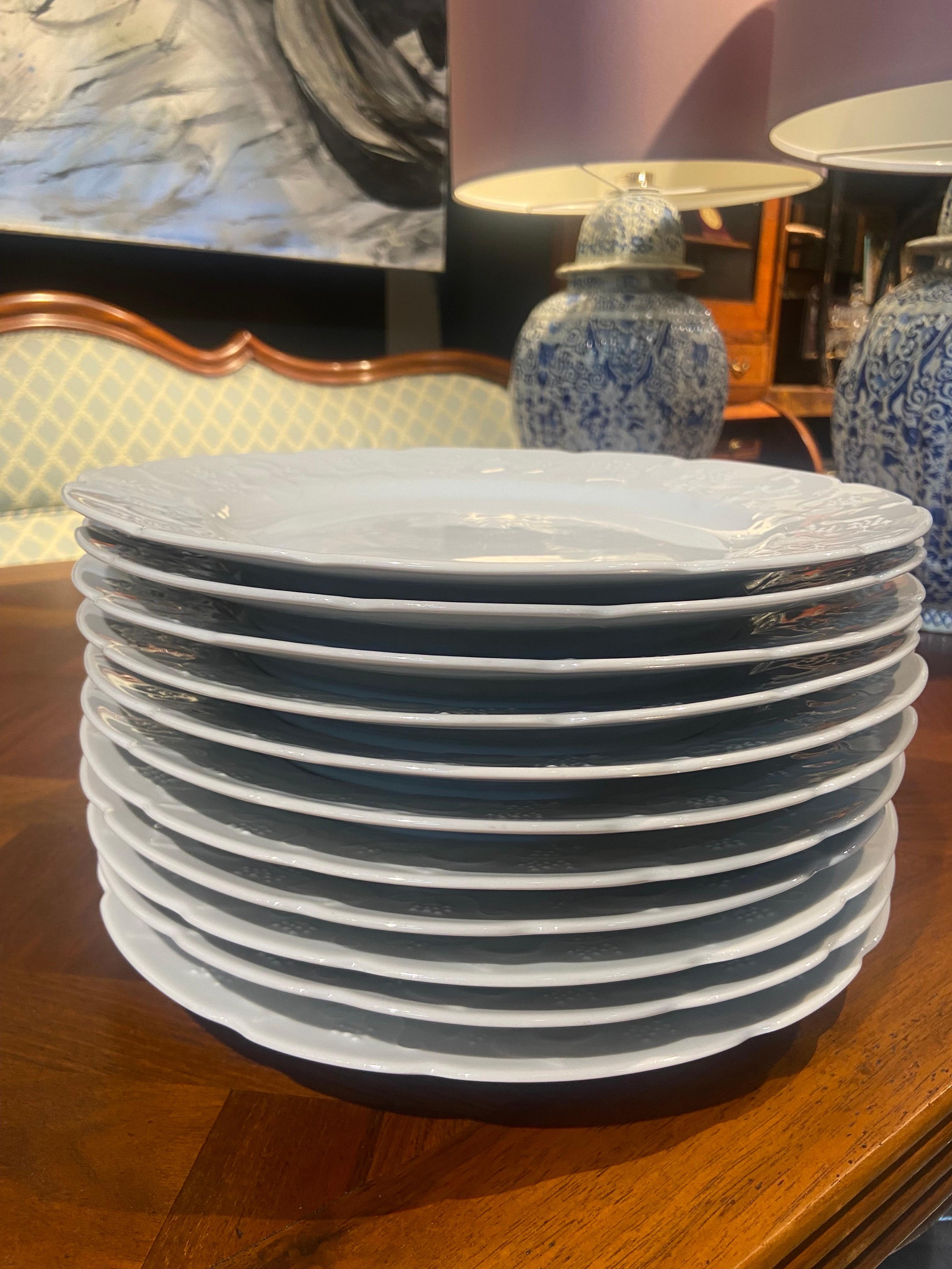 20th Century French Set of Eleven Dinner Plates by Lierre Sauvage CNP  For Sale