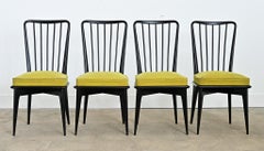 French Set of Four Mid-Century Dining Chairs Attributed to Charles Ramos